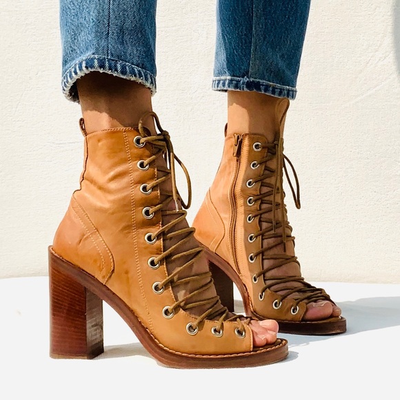Ann Demuelemeester Tan Lace Up Sandal Boot 39 or 9 - Picture 10 of 15